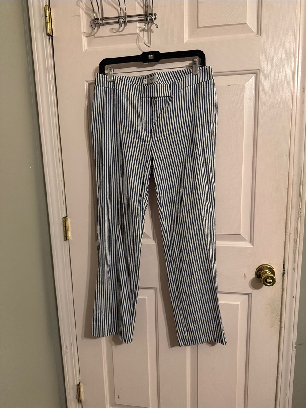 James Perse Navy & White Vertical Stripe Chinos